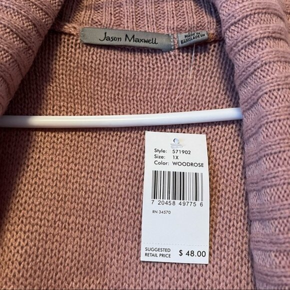 NWT Jason Maxwell Open Front Knitted Cardigan 1X - Picture 7 of 9